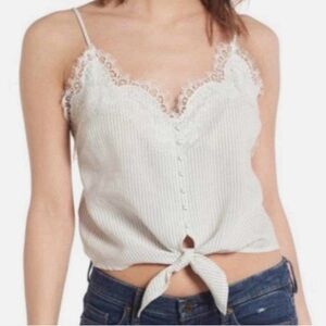 Women's White Lace Trim Top